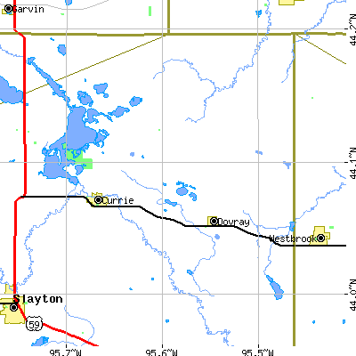 Zip code 56123 close-up map