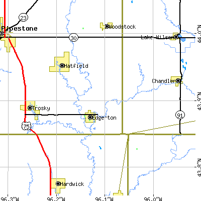 Zip code 56128 close-up map