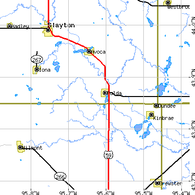 Zip code 56131 close-up map