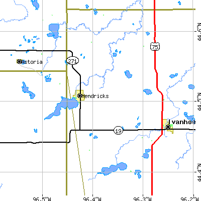 Zip code 56136 close-up map