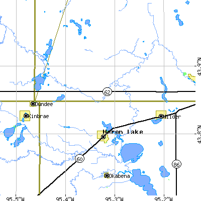 Zip code 56137 close-up map