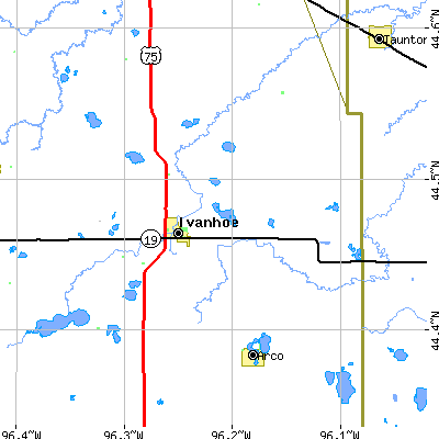 Zip code 56142 close-up map