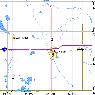 Zip code 56143 close-up map