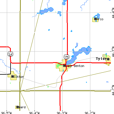 Zip code 56149 close-up map