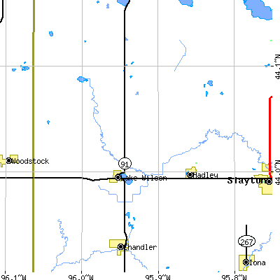 Zip code 56151 close-up map