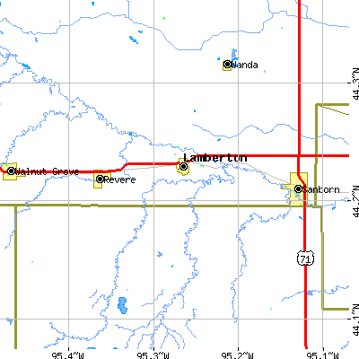 Zip code 56152 close-up map