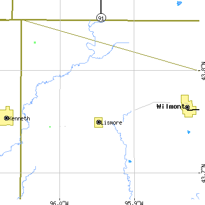 Zip code 56155 close-up map