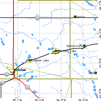 Zip code 56159 close-up map