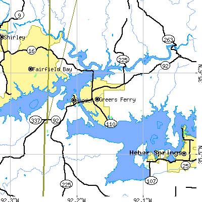 Zip code 72067 close-up map