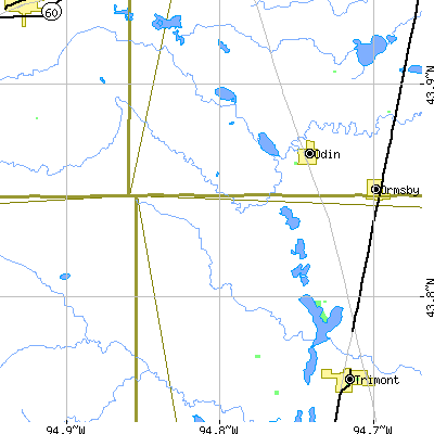 Zip code 56160 close-up map
