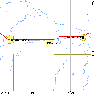 Zip code 56166 close-up map