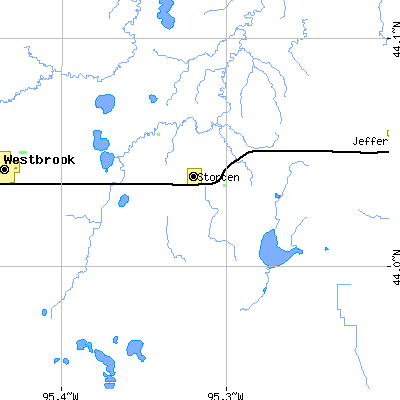 Zip code 56174 close-up map