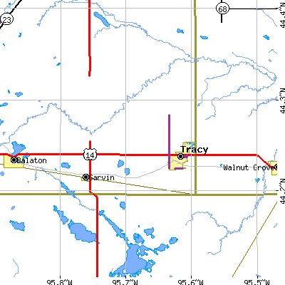 Zip code 56175 close-up map