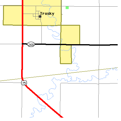 Zip code 56177 close-up map