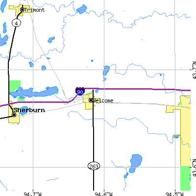 Zip code 56181 close-up map