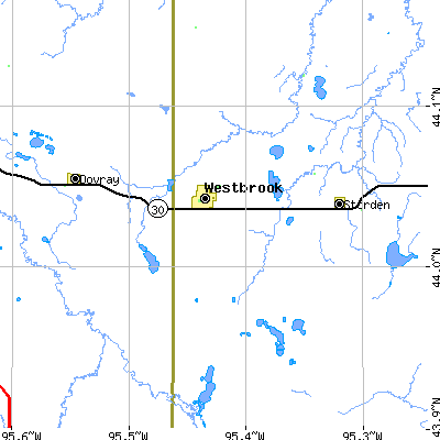 Zip code 56183 close-up map