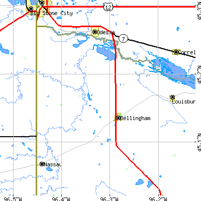 Zip code 56212 close-up map