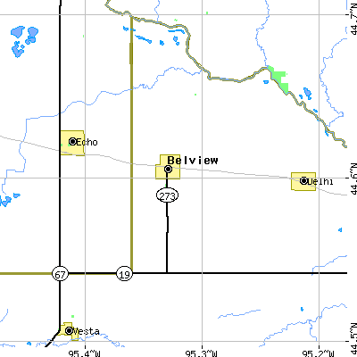 Zip code 56214 close-up map