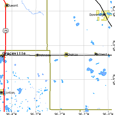 Zip code 56221 close-up map
