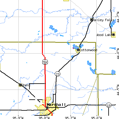 Zip code 56229 close-up map