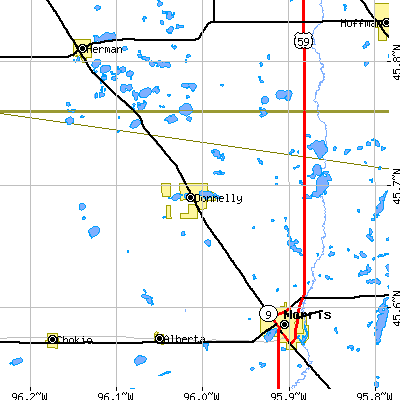 Zip code 56235 close-up map