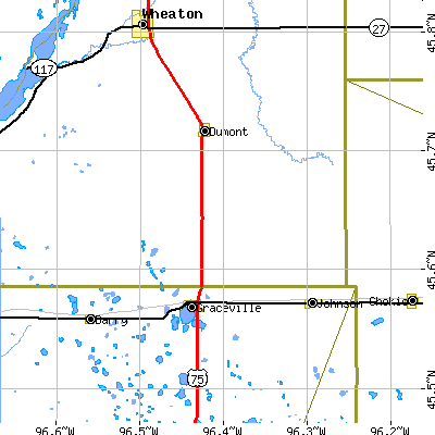Zip code 56236 close-up map