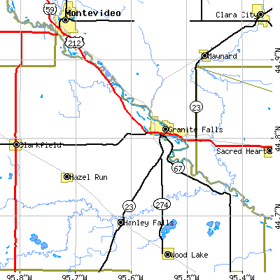 Zip code 56241 close-up map