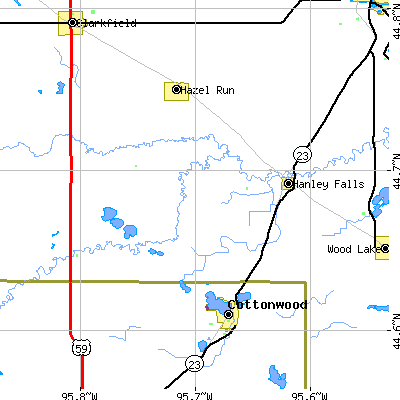 Zip code 56245 close-up map