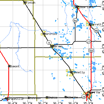 Zip code 56248 close-up map