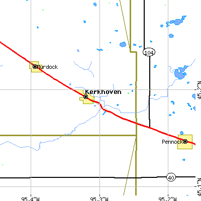 Zip code 56252 close-up map