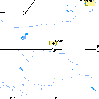 Zip code 56255 close-up map