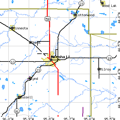 Zip code 56258 close-up map
