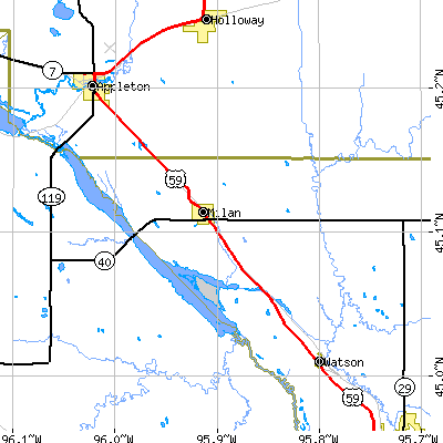 Zip code 56262 close-up map