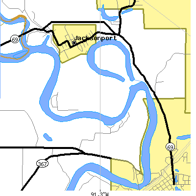 Zip code 72075 close-up map