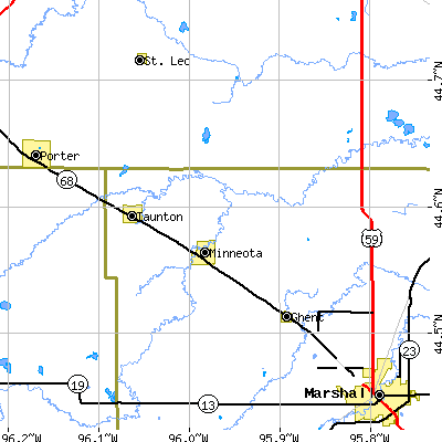 Zip code 56264 close-up map