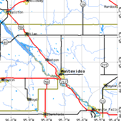 Zip code 56265 close-up map