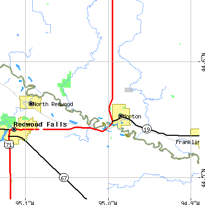 Zip code 56270 close-up map