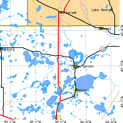 Zip code 56273 close-up map