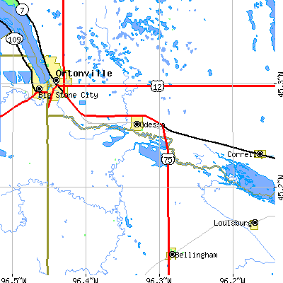 Zip code 56276 close-up map