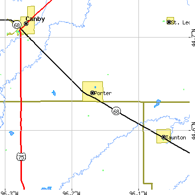 Zip code 56280 close-up map