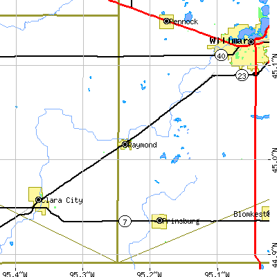 Zip code 56282 close-up map