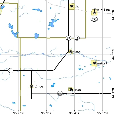 Zip code 56292 close-up map