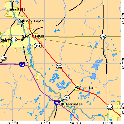 Zip code 56304 close-up map