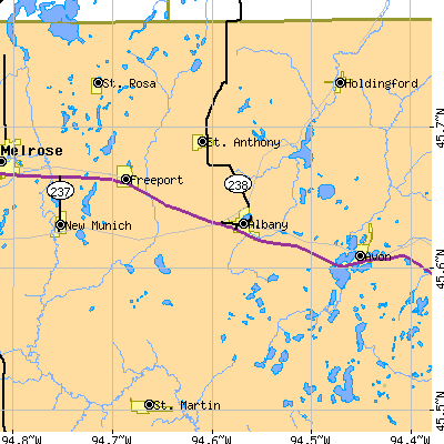 Zip code 56307 close-up map