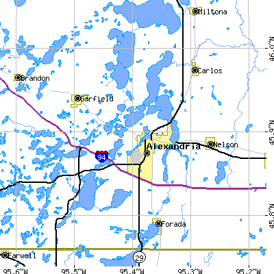 Zip code 56308 close-up map