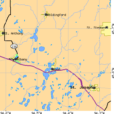 Zip code 56310 close-up map