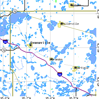 Zip code 56315 close-up map