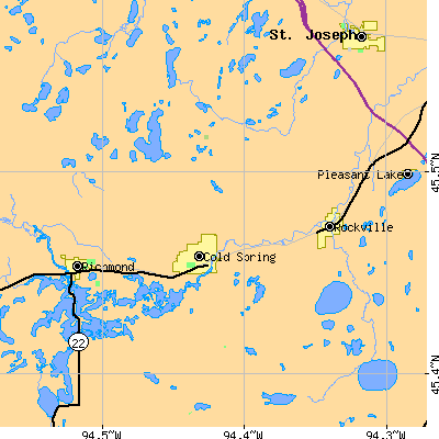 Zip code 56320 close-up map