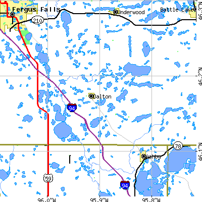 Zip code 56324 close-up map
