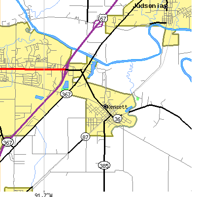 Zip code 72082 close-up map